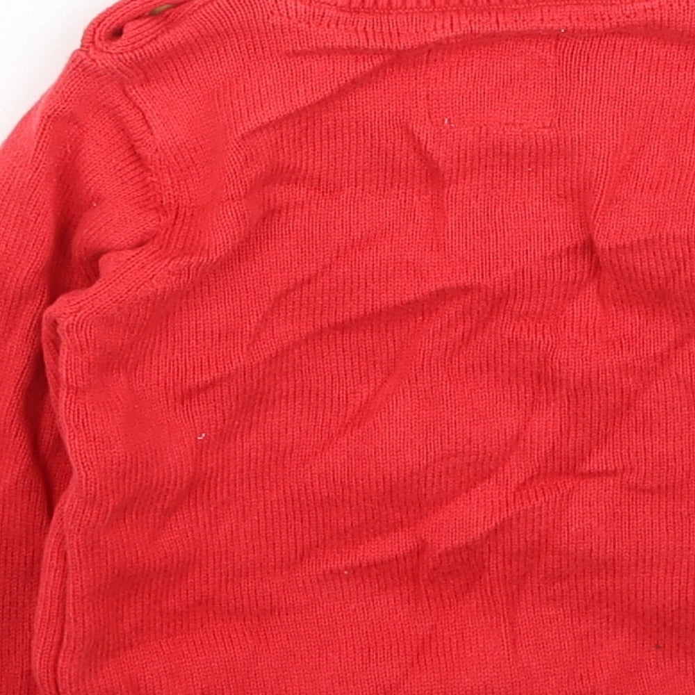 F&F Baby Red  Cotton Pullover Jumper Size 12-18 Months   - Christmas Jumper