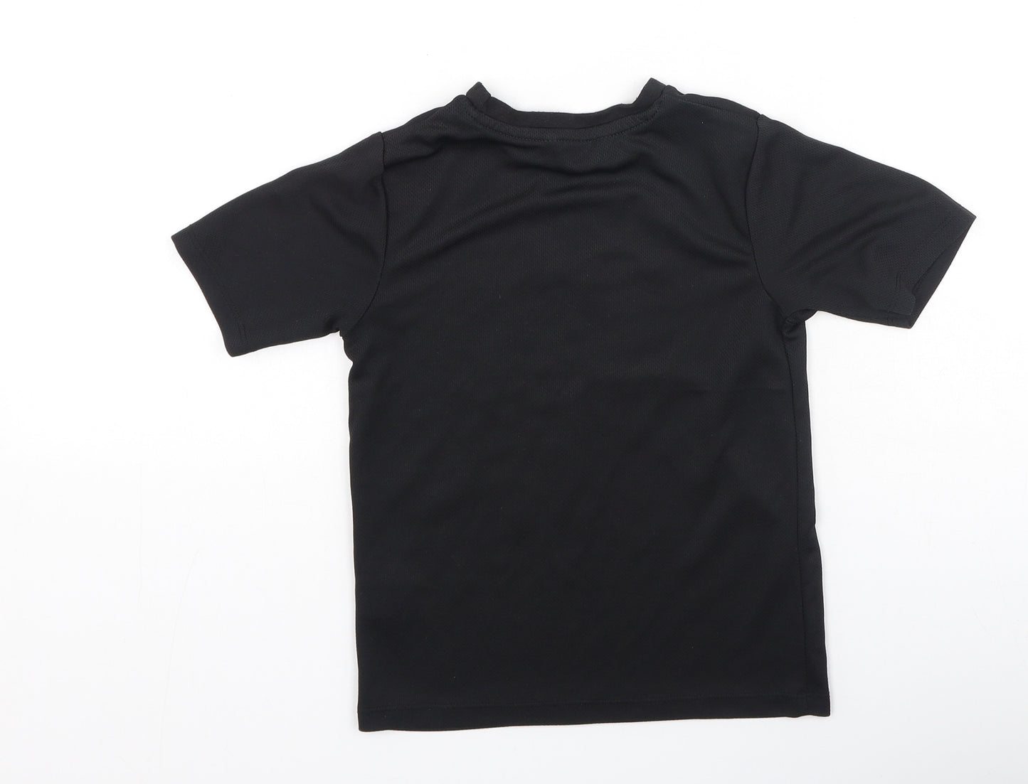 Pep & Co Boys Black  Polyester Basic T-Shirt Size 5-6 Years Round Neck