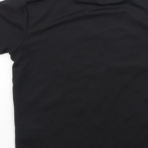 Pep & Co Boys Black  Polyester Basic T-Shirt Size 5-6 Years Round Neck