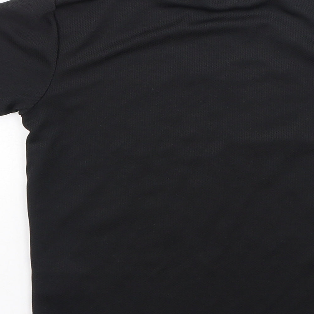 Pep & Co Boys Black  Polyester Basic T-Shirt Size 5-6 Years Round Neck