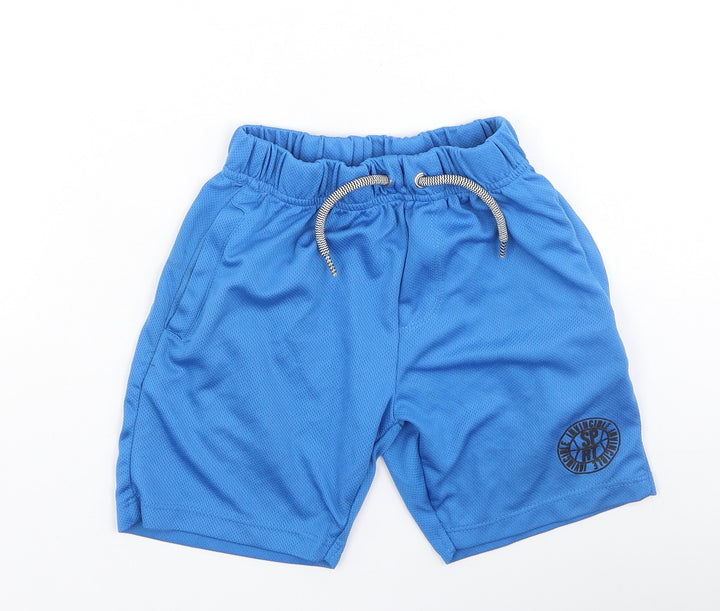 Pep & Co Boys Blue Polyester Sweat Shorts Size 5-6 Years Regular