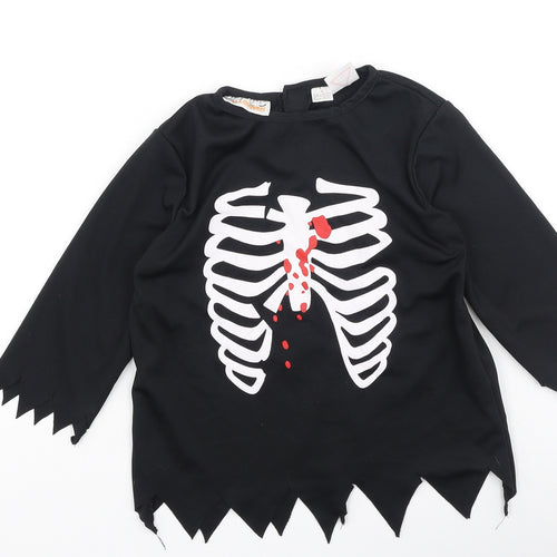Preworn Boys Black  Polyester Basic Casual Size S Round Neck  - fancy dress