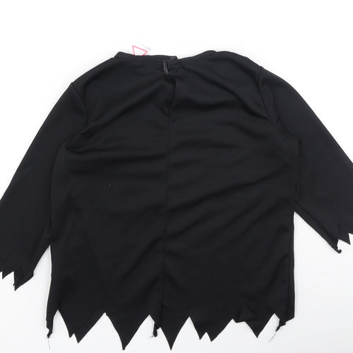 Preworn Boys Black  Polyester Basic Casual Size S Round Neck  - fancy dress
