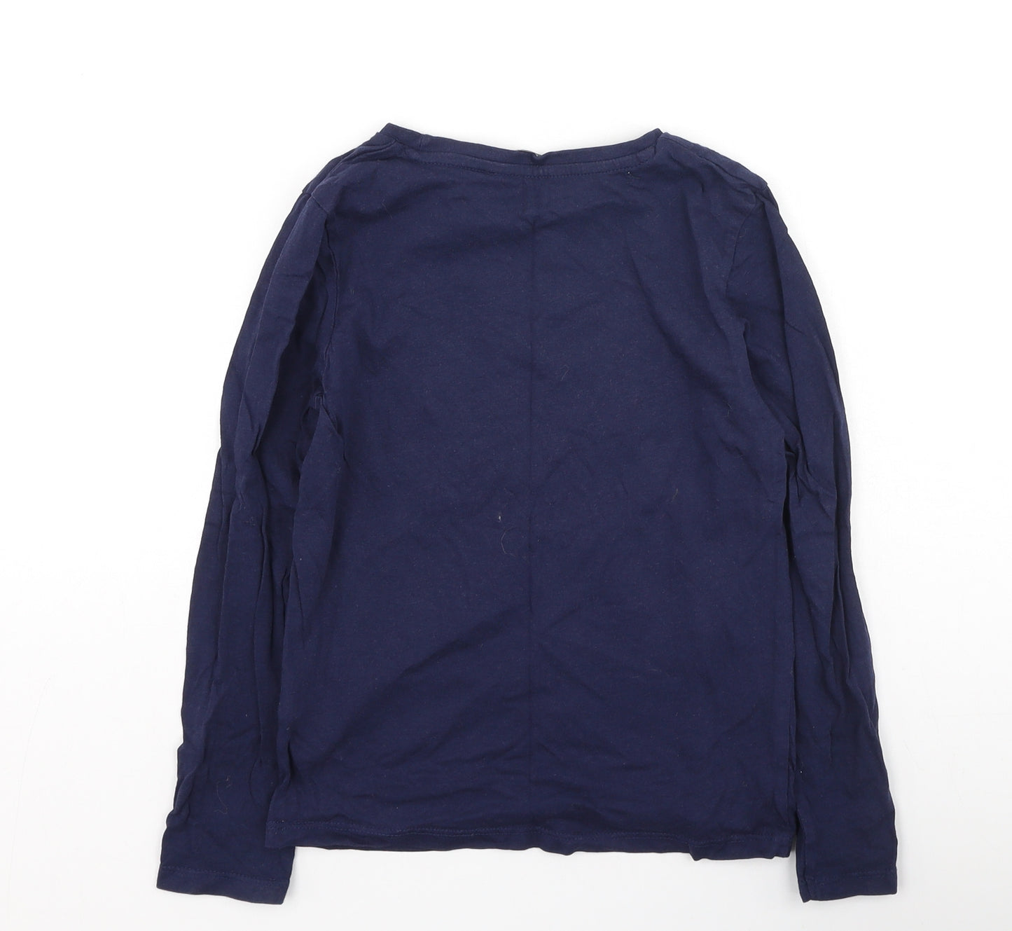 Pep & Co Boys Blue  Cotton Basic Casual Size 7-8 Years Round Neck  - Christmas top
