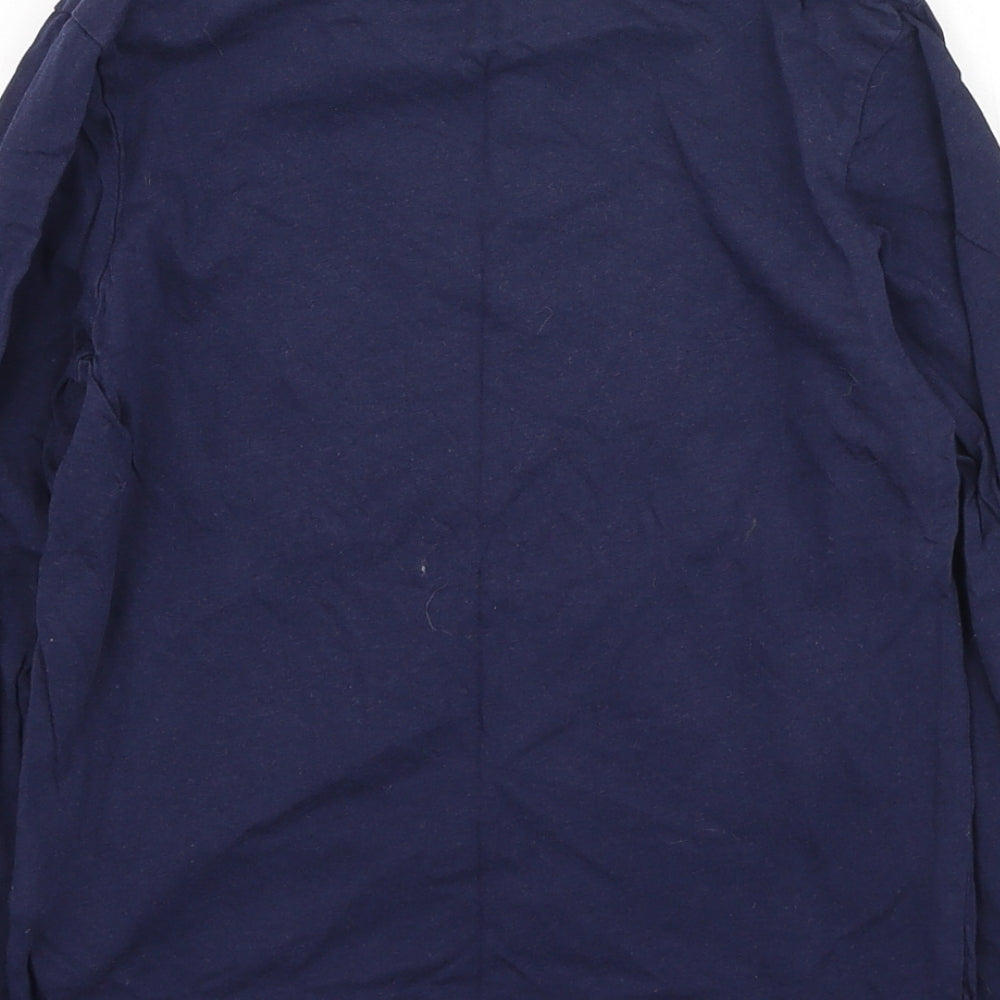 Pep & Co Boys Blue  Cotton Basic Casual Size 7-8 Years Round Neck  - Christmas top