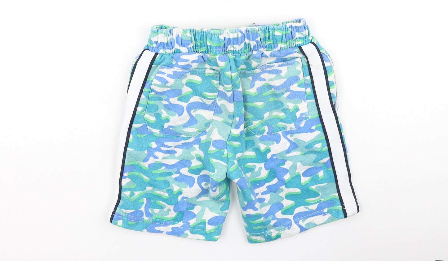 Pep & Co Boys Green Camouflage Cotton Sweat Shorts Size 6-7 Years  Regular
