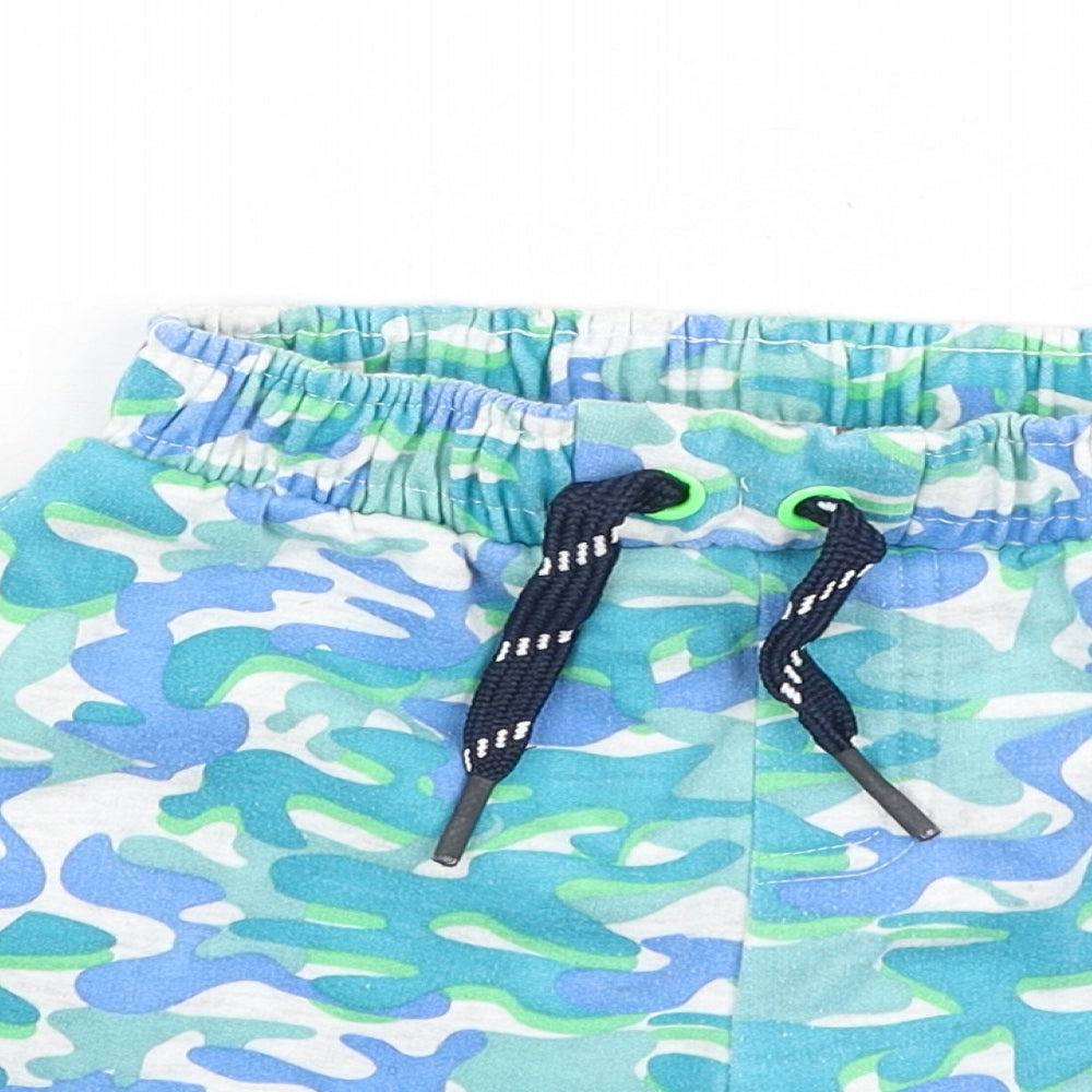 Pep & Co Boys Green Camouflage Cotton Sweat Shorts Size 6-7 Years  Regular