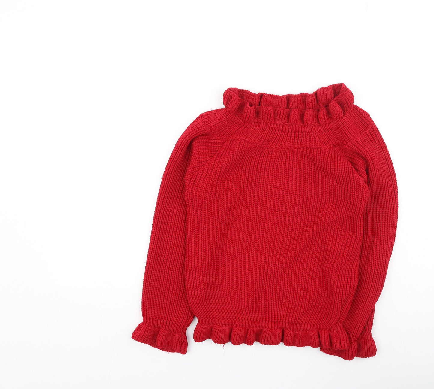 In the Style Womens Red High Neck  Acrylic Pullover Jumper Size S