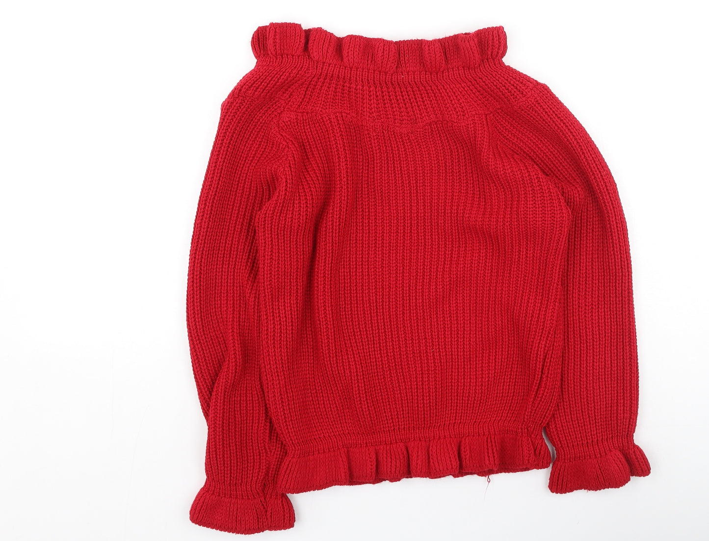 In the Style Womens Red High Neck  Acrylic Pullover Jumper Size S