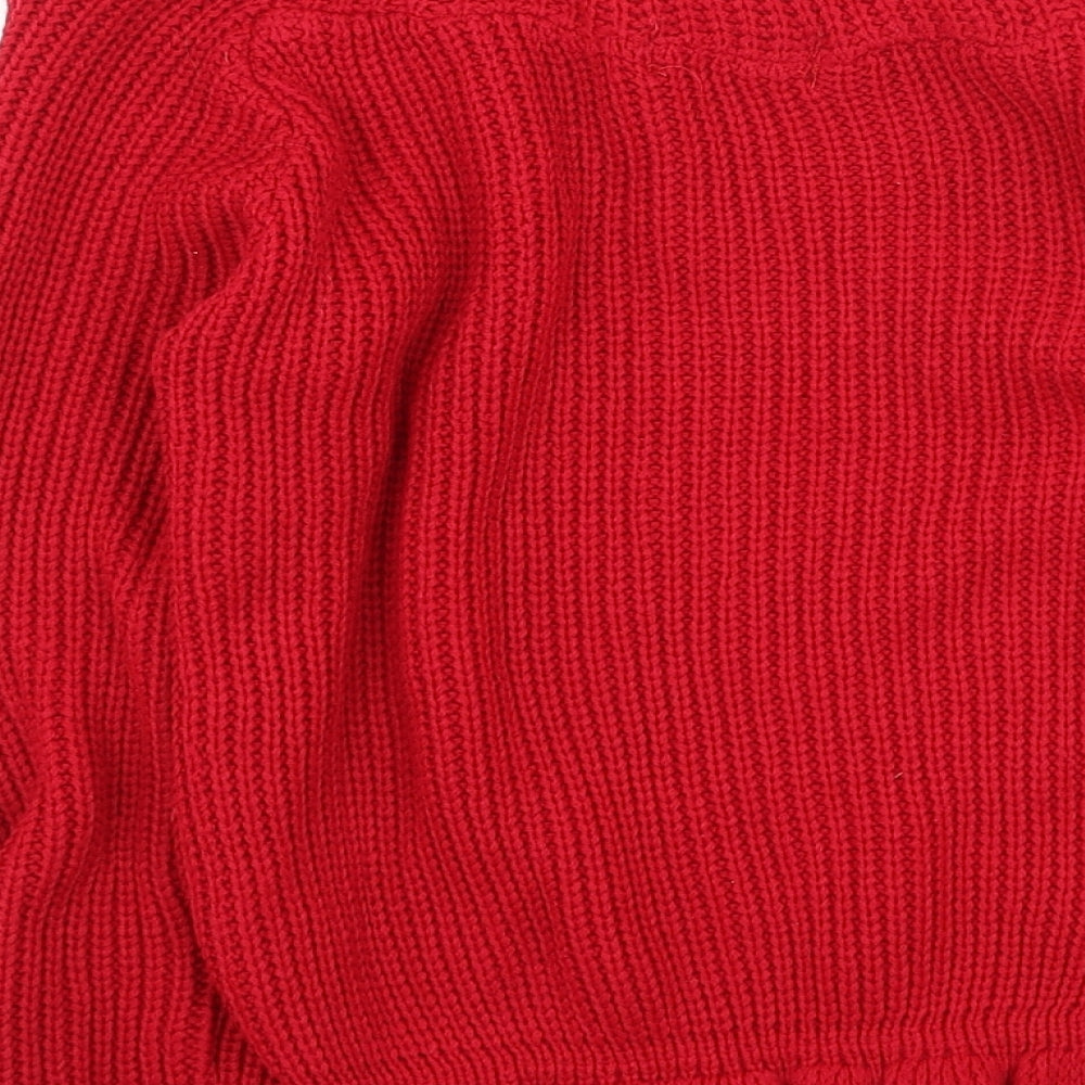 In the Style Womens Red High Neck  Acrylic Pullover Jumper Size S