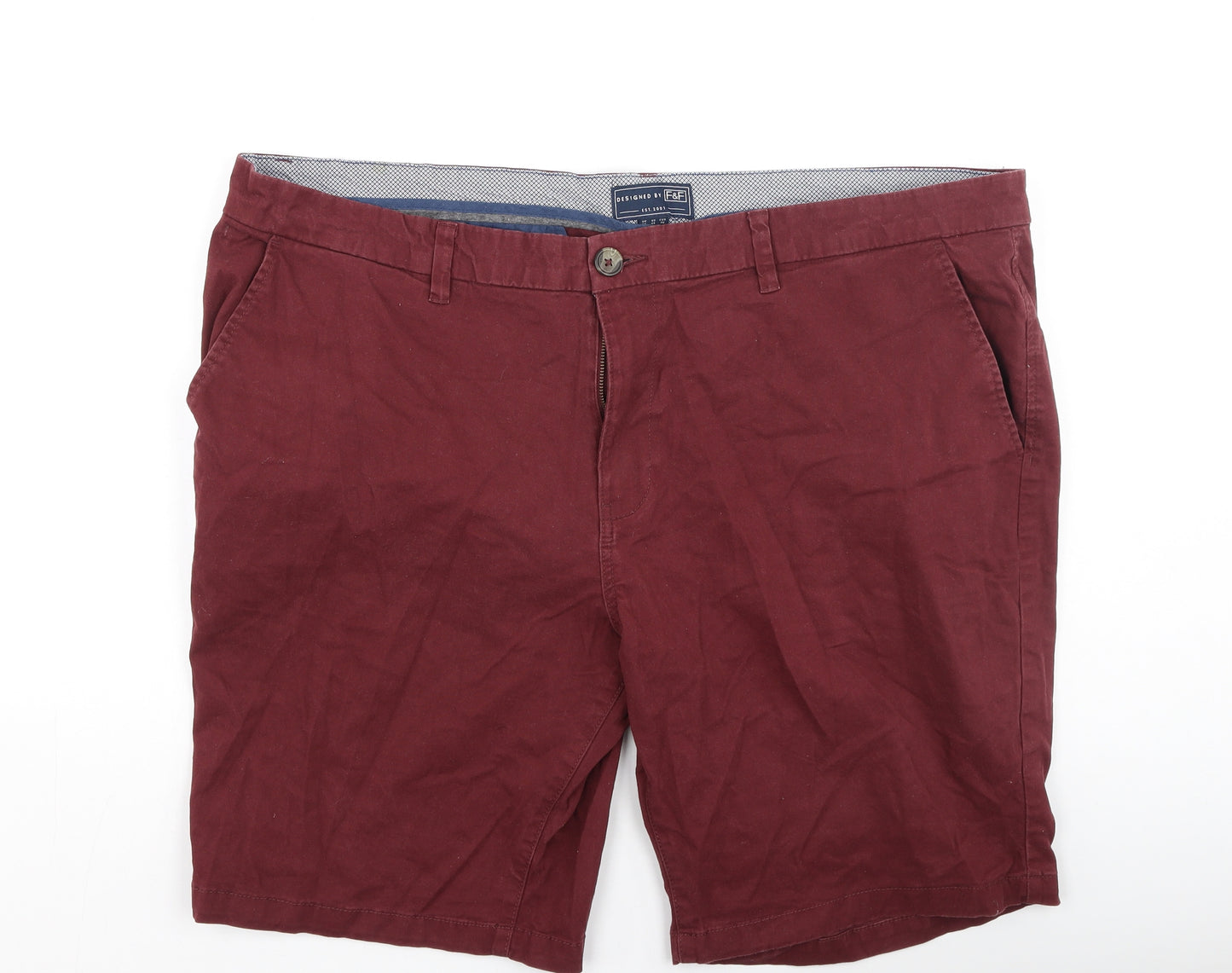 F&F Mens Pink  Cotton Chino Shorts Size 44 in L10 in Regular