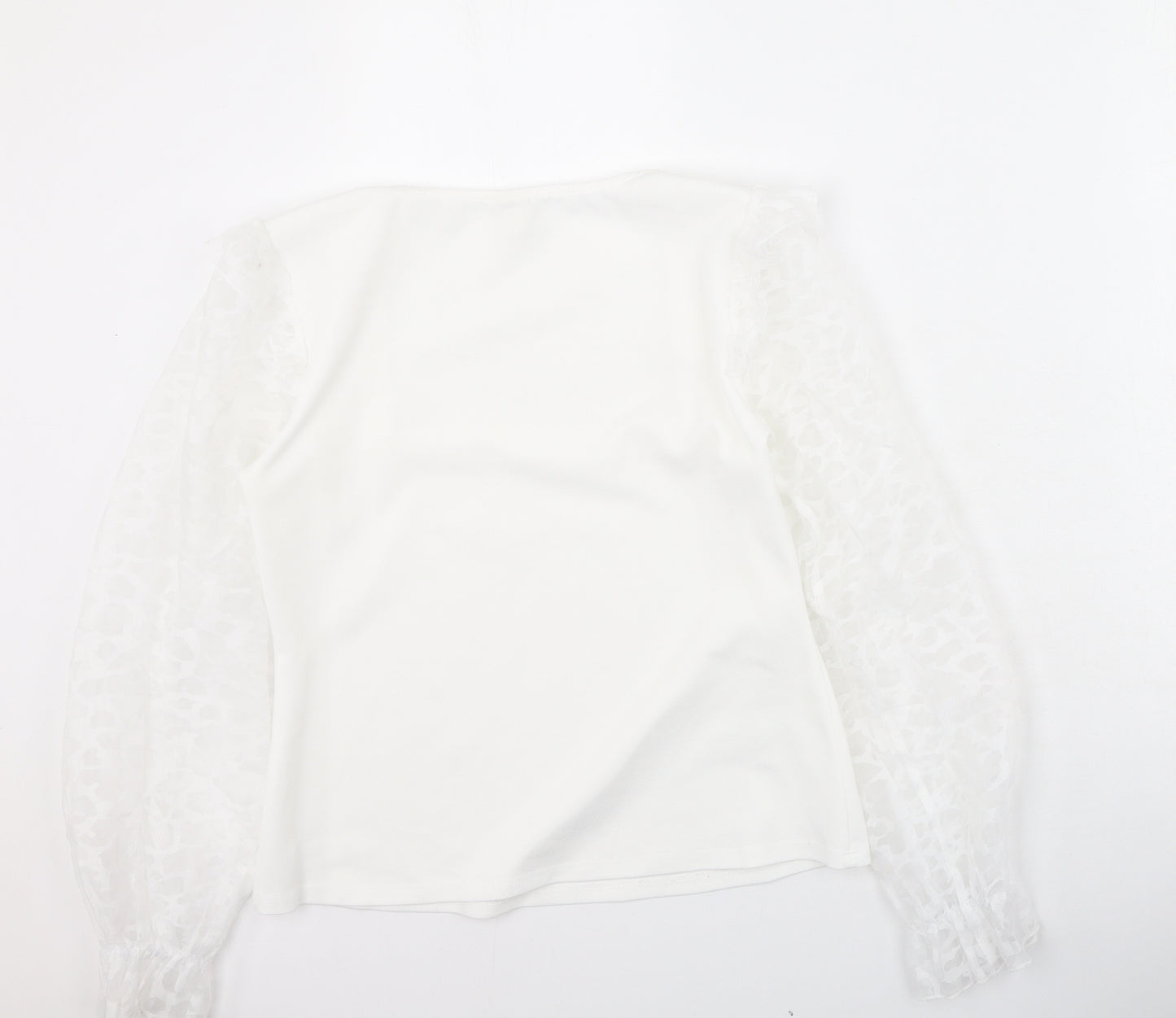 River Island  Womens White  Polyester Basic Blouse Size 12 Square Neck