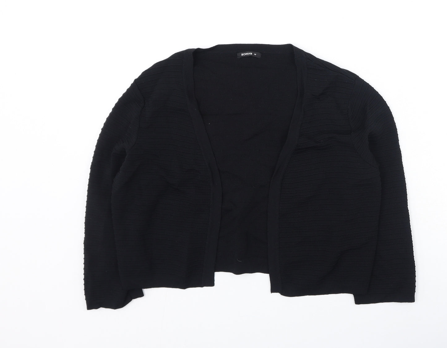 Roman  Womens Black V-Neck  Viscose Cardigan Jumper Size 10