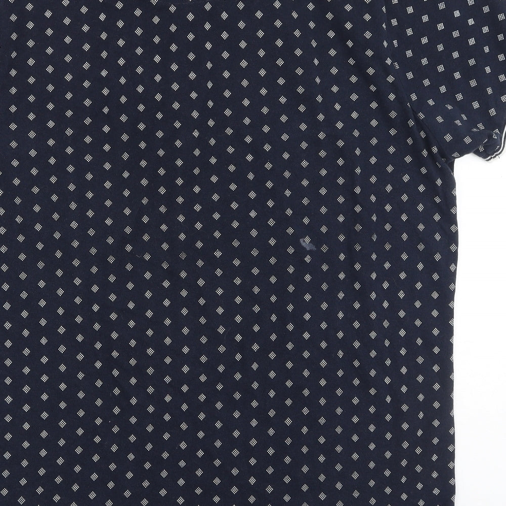 Brave Soul Mens Blue  Cotton  Polo Size L Collared