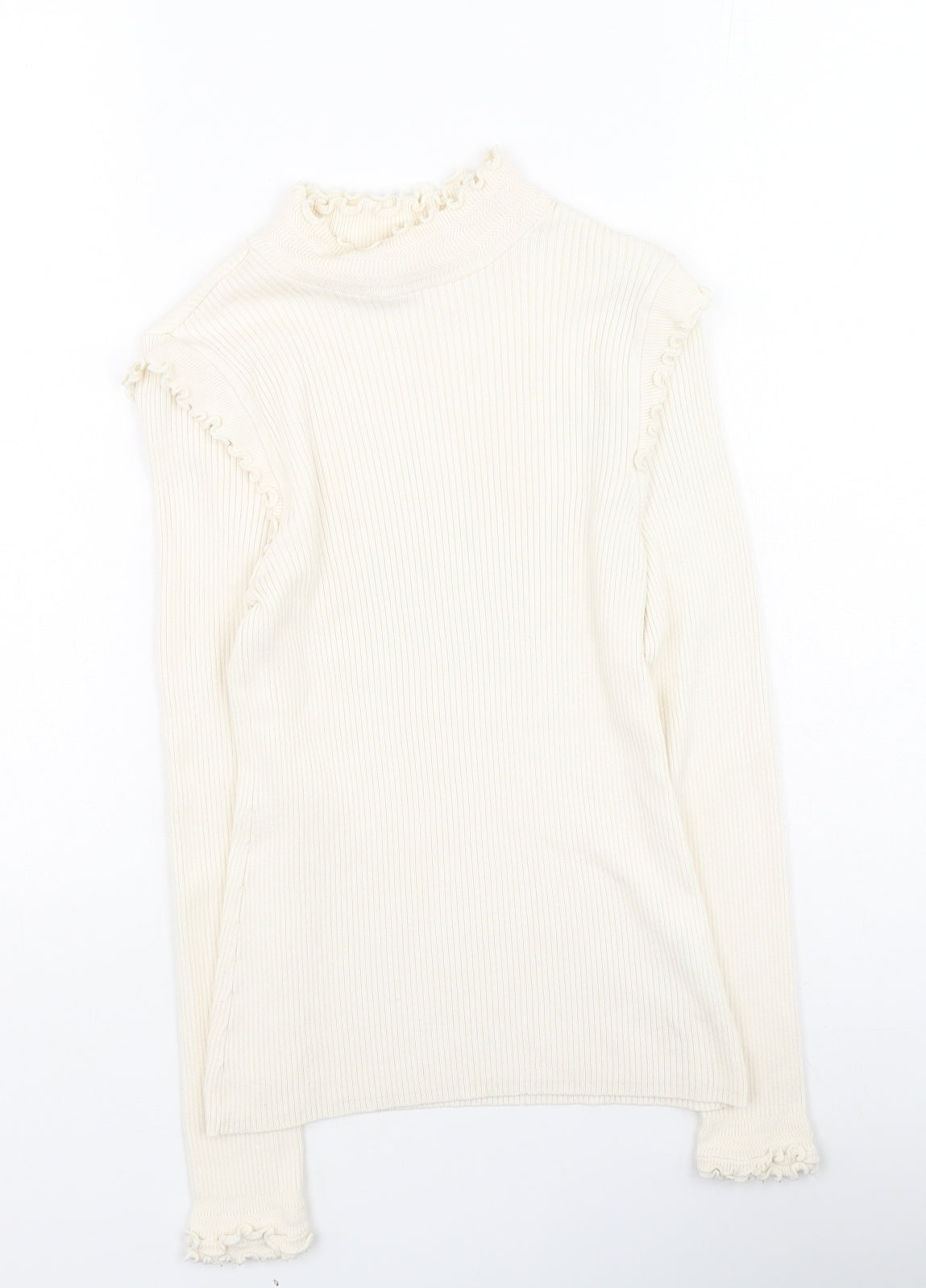 River Island  Womens Ivory High Neck  Viscose Pullover Jumper Size 8