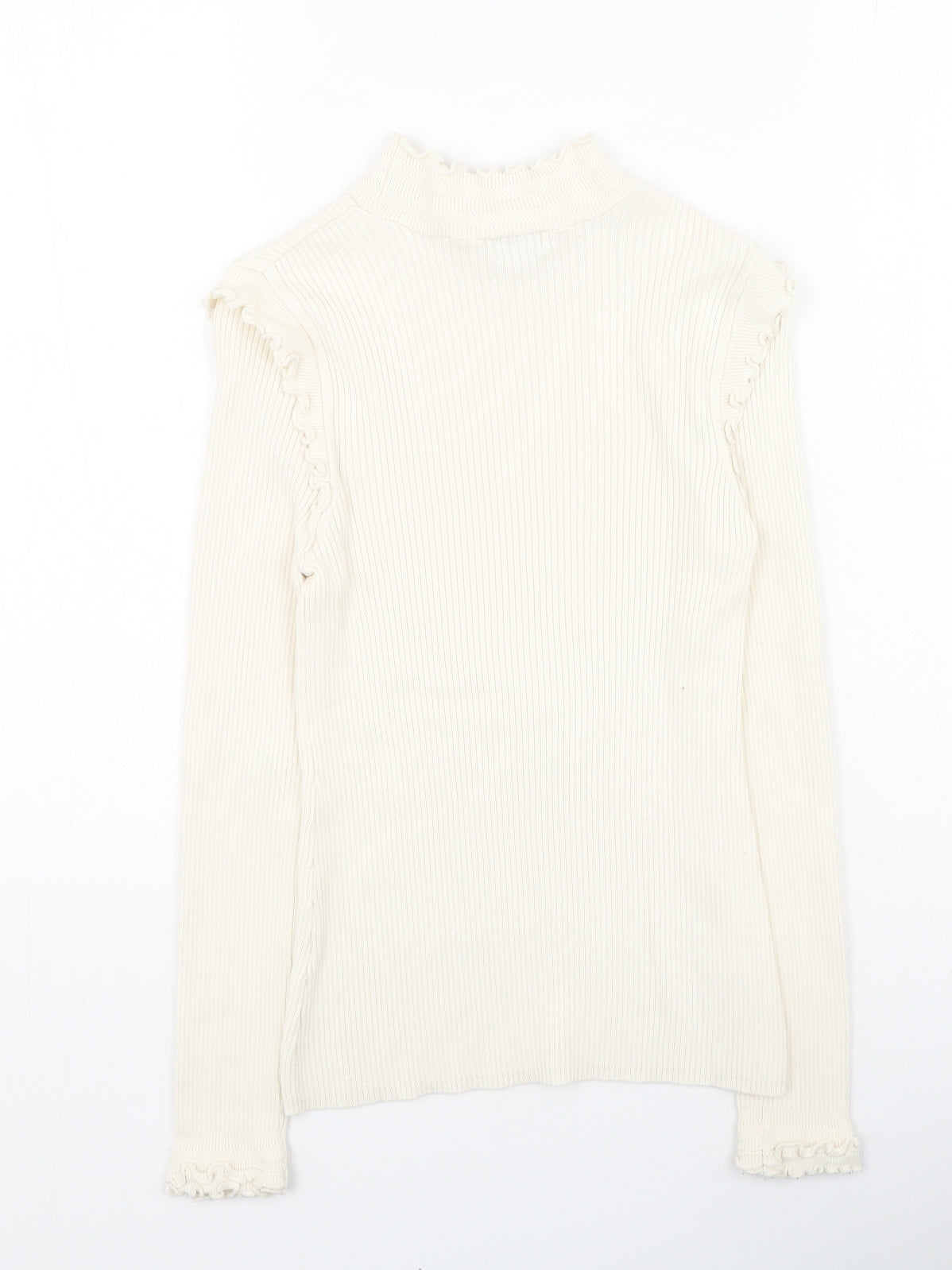 River Island  Womens Ivory High Neck  Viscose Pullover Jumper Size 8