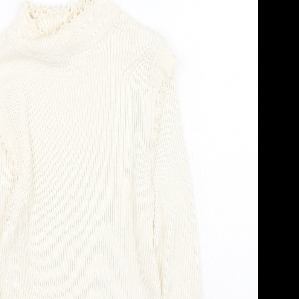 River Island  Womens Ivory High Neck  Viscose Pullover Jumper Size 8