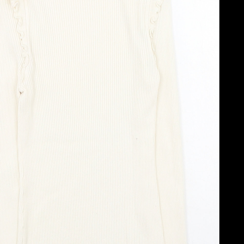 River Island  Womens Ivory High Neck  Viscose Pullover Jumper Size 8