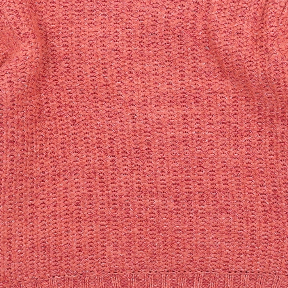 Marks and Spencer Womens Orange Round Neck  Acrylic Pullover Jumper Size 12