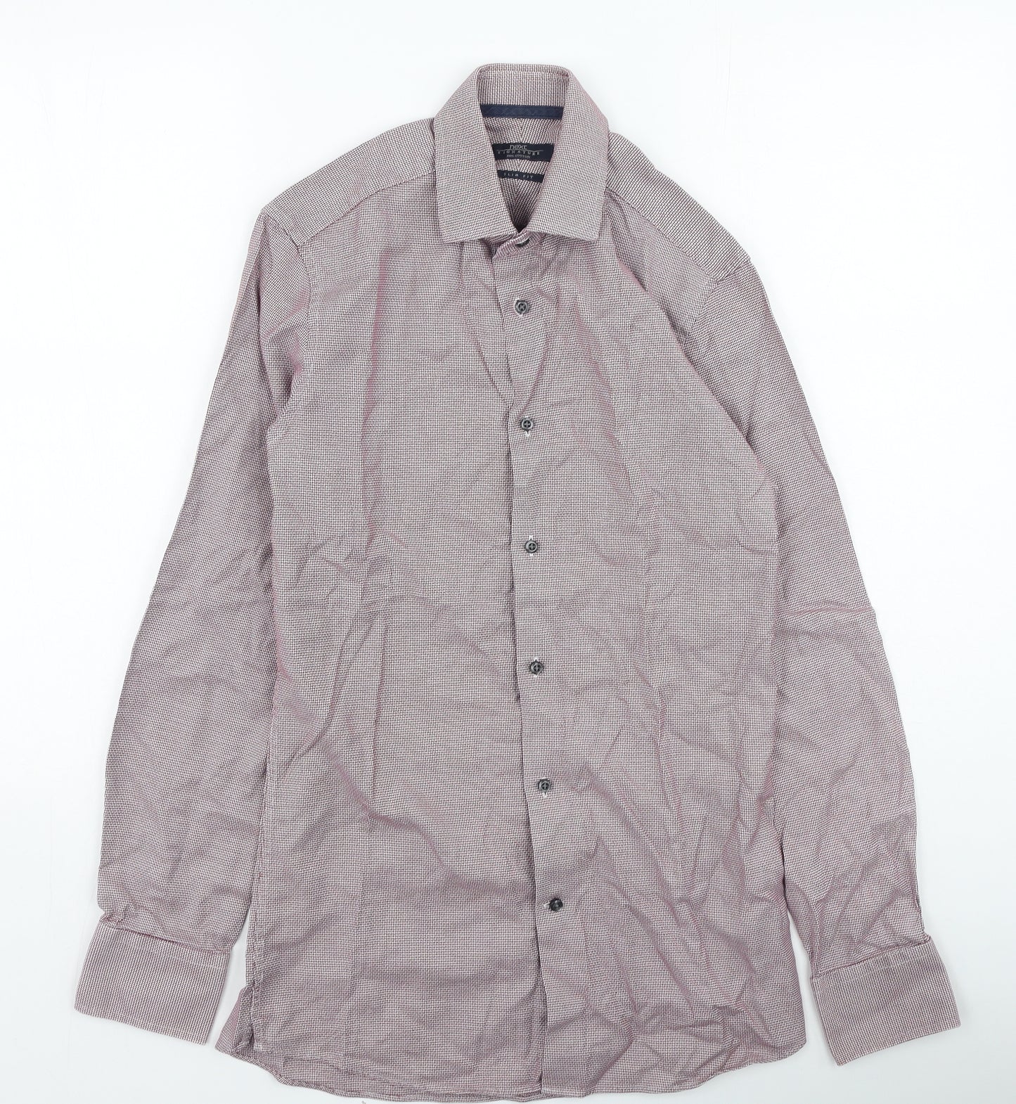 NEXT Mens Purple  Cotton  Button-Up Size 37 Collared
