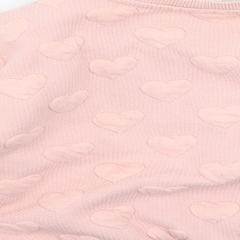H&M Girls Pink  Cotton Pullover Jumper Size 12-18 Months