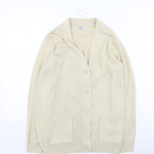 Damart Womens Beige Round Neck  Acrylic Cardigan Jumper Size 10