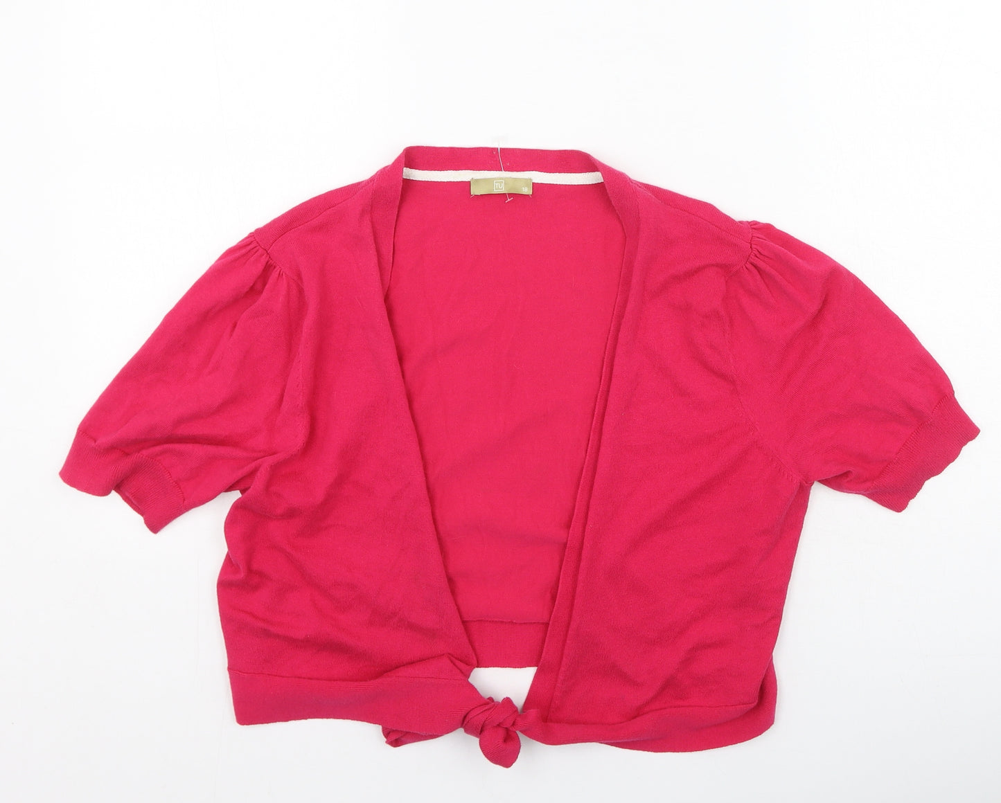 TU Womens Pink V-Neck  Cotton Cardigan Jumper Size 16