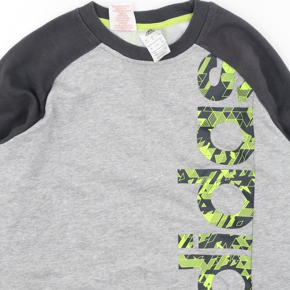 adidas Boys Multicoloured  Cotton Pullover Sweatshirt Size 11-12 Years