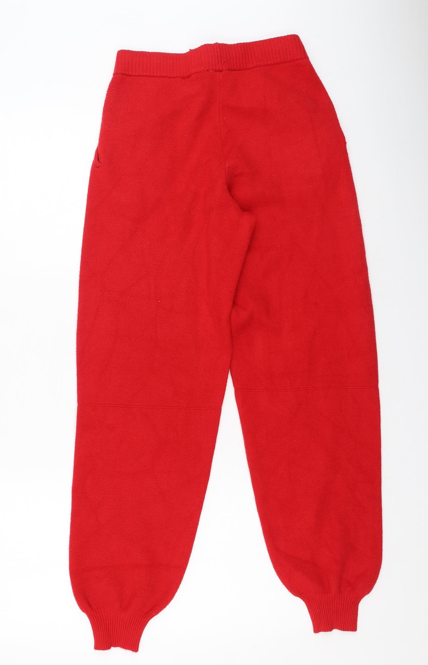 Zara Womens Red  Viscose Jogger Trousers Size S L30 in Regular
