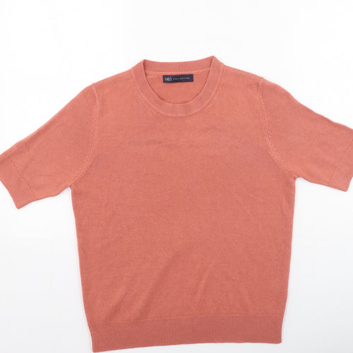 Marks and Spencer Womens Orange Round Neck  Acrylic Pullover Jumper Size 12