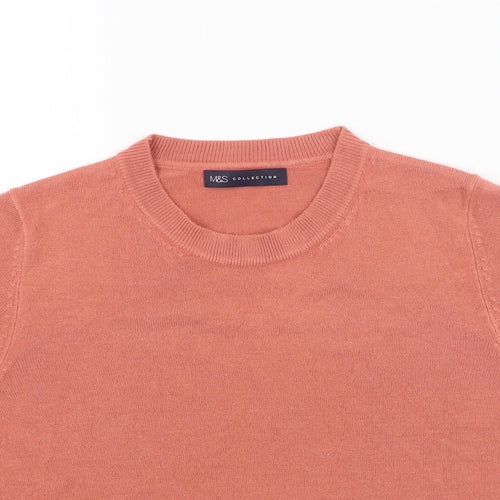 Marks and Spencer Womens Orange Round Neck  Acrylic Pullover Jumper Size 12