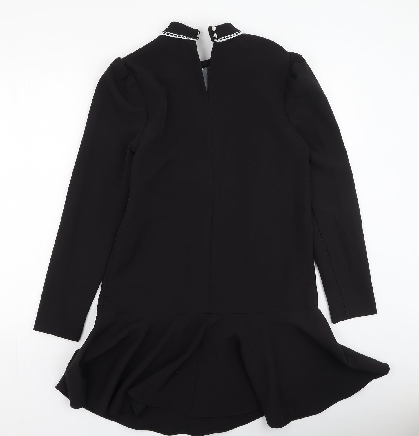 River Island  Womens Black  Polyester Fit & Flare  Size 10  High Neck