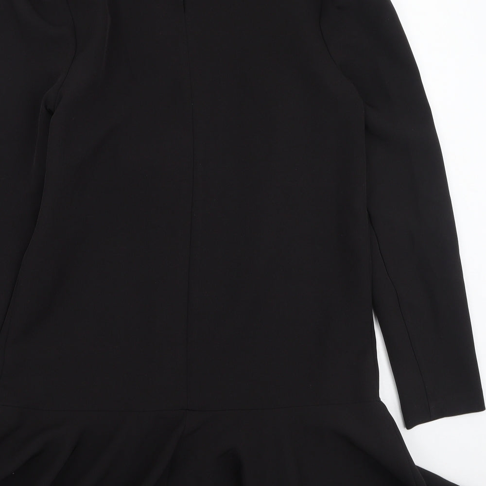 River Island  Womens Black  Polyester Fit & Flare  Size 10  High Neck