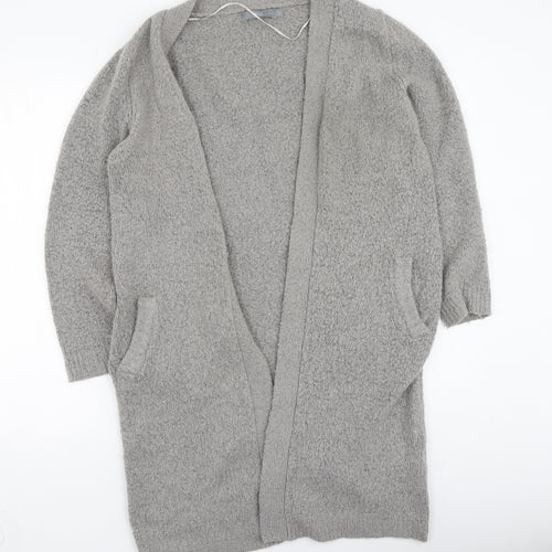 b.young Womens Grey V-Neck  Acrylic Cardigan Jumper Size L