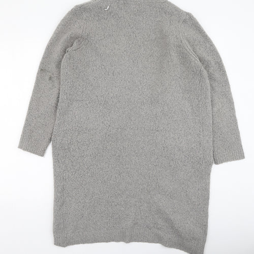 b.young Womens Grey V-Neck  Acrylic Cardigan Jumper Size L