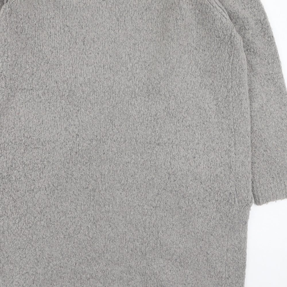 b.young Womens Grey V-Neck  Acrylic Cardigan Jumper Size L
