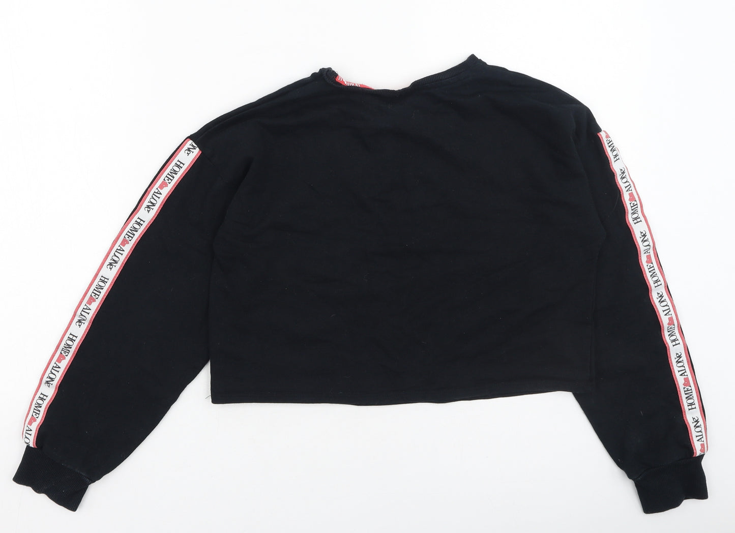 George  Girls Black  Cotton Pullover Sweatshirt Size 11-12 Years