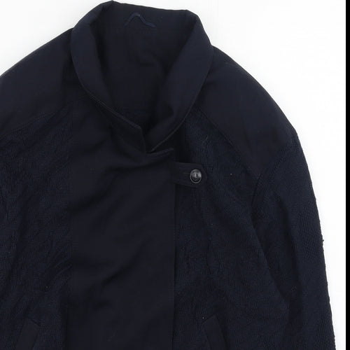 Ravens Womens Blue Collared  Polyester Cardigan Jumper Size M