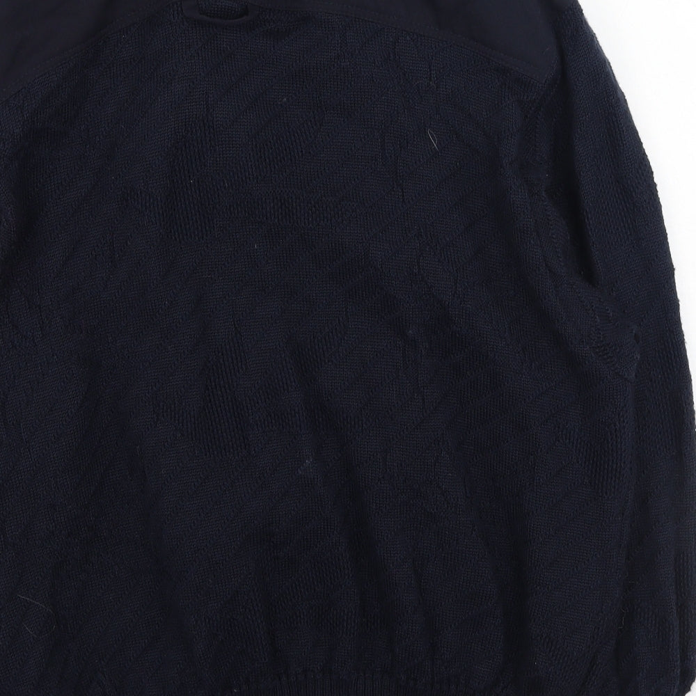 Ravens Womens Blue Collared  Polyester Cardigan Jumper Size M