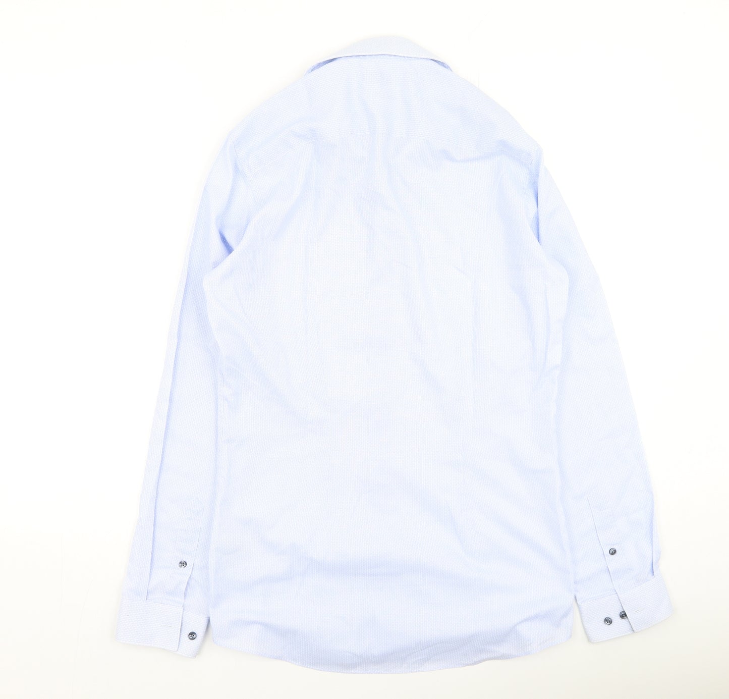 NEXT Mens Blue  Polyester  Button-Up Size 37 Collared