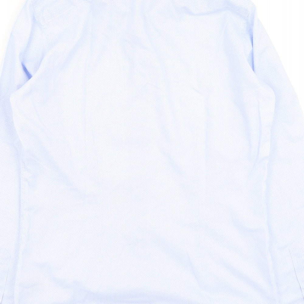 NEXT Mens Blue  Polyester  Button-Up Size 37 Collared