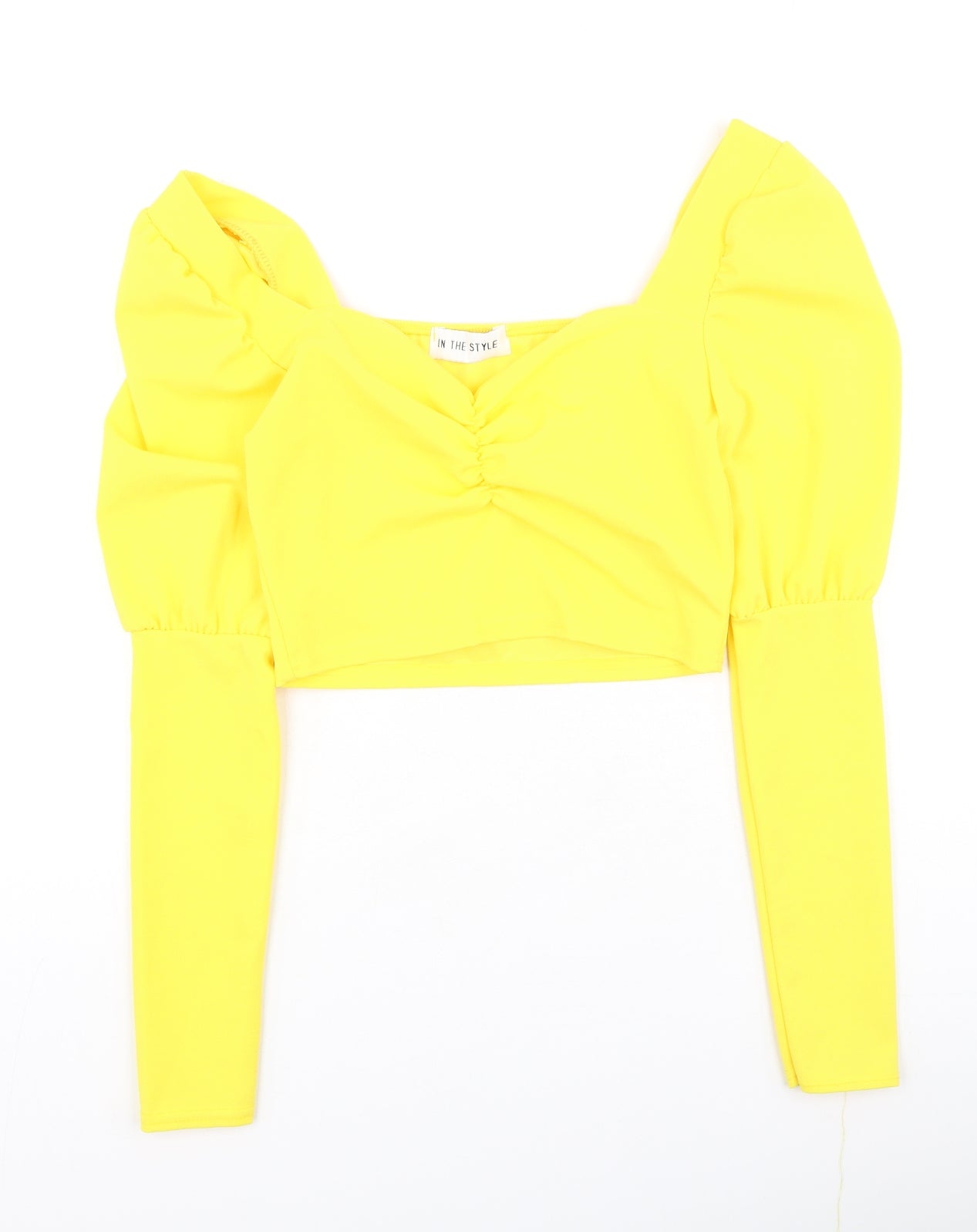 In the Style Womens Yellow  Polyester Basic Blouse Size 6 Square Neck