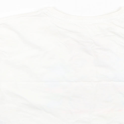 Dunnes Stores Girls White  Cotton Basic Casual Size 4-5 Years Round Neck