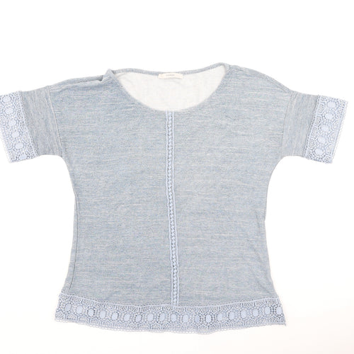 George  Womens Blue  Viscose Basic T-Shirt Size 8 Round Neck