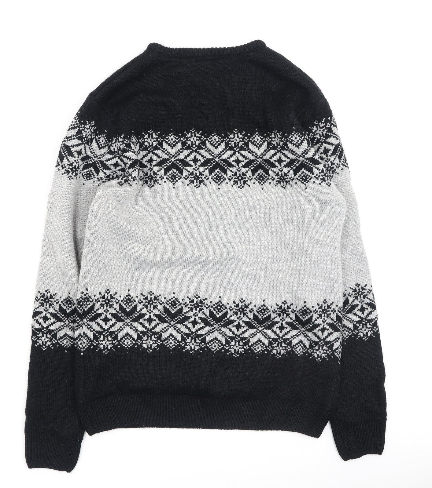 Primark Mens Black Round Neck  Acrylic Pullover Jumper Size S   - Game of throne