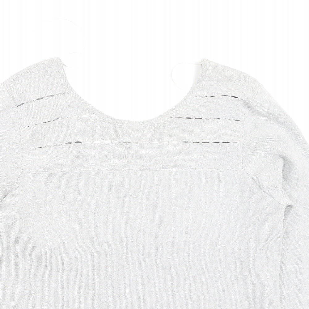 F&F Womens Grey  Viscose Basic Blouse Size 18 Round Neck