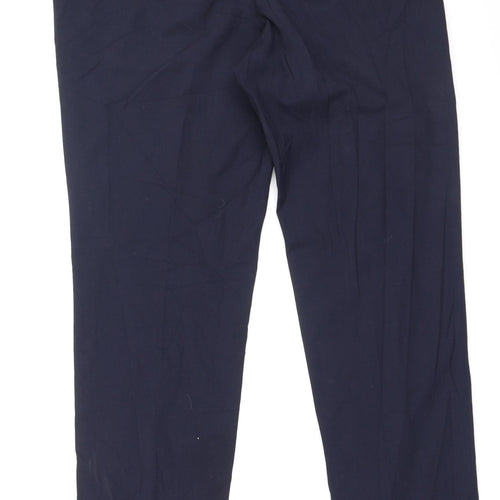 H&M Womens Blue  Viscose Trousers  Size 34 L32.5 in Regular