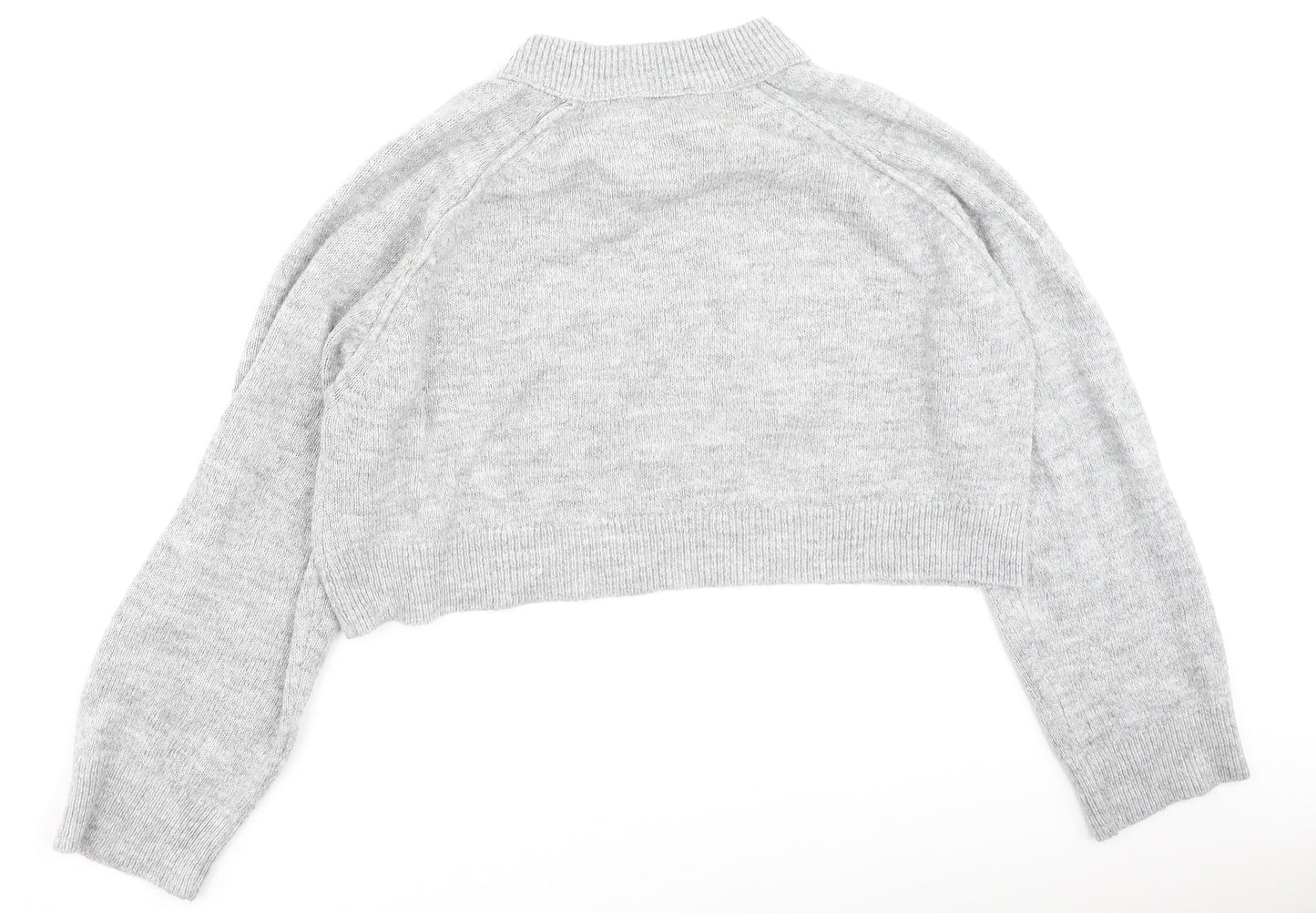 Topshop Womens Grey High Neck  Acrylic Pullover Jumper Size M