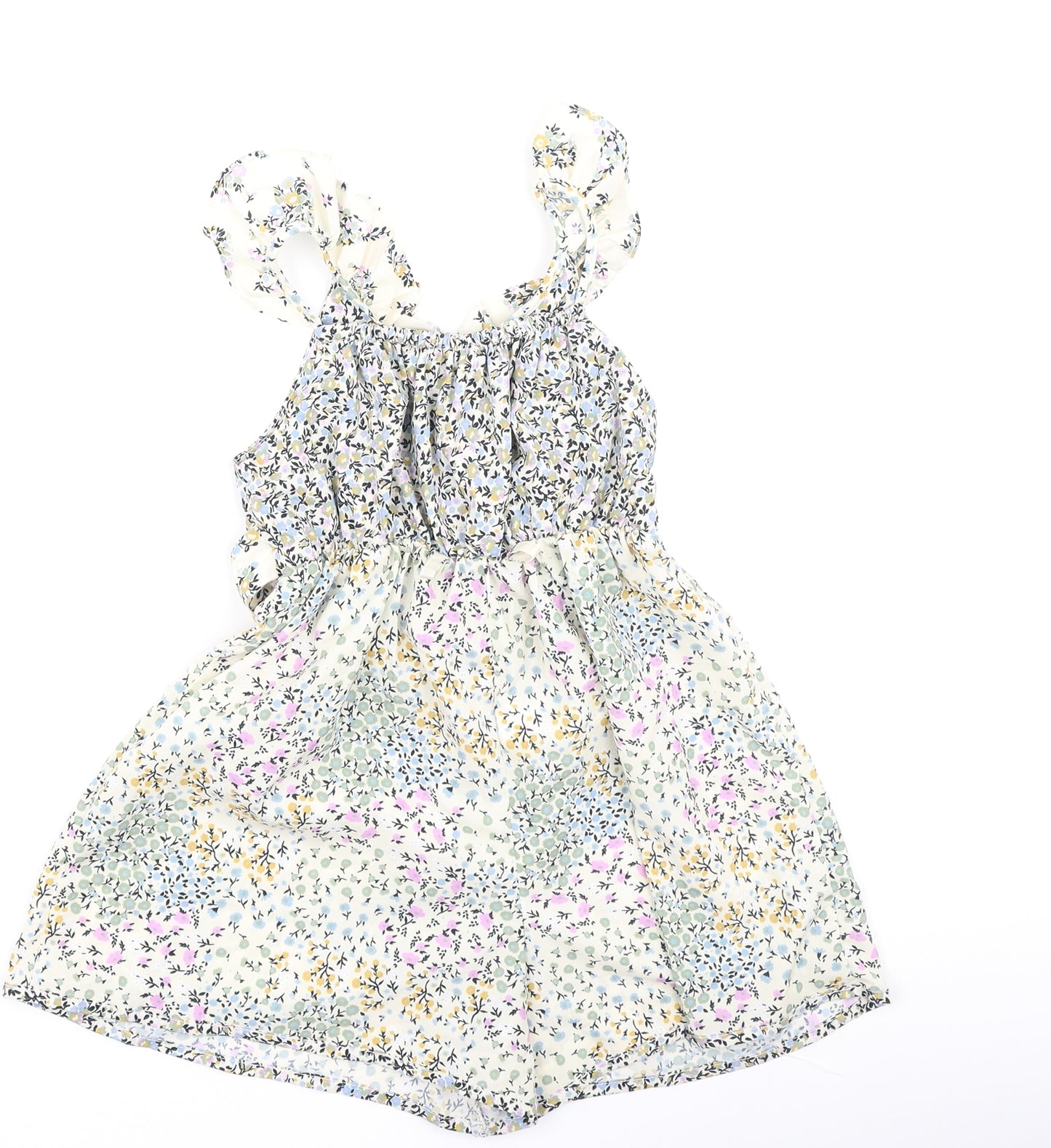 NEXT Girls Multicoloured Floral Polyester Playsuit One-Piece Size 3-4 Years