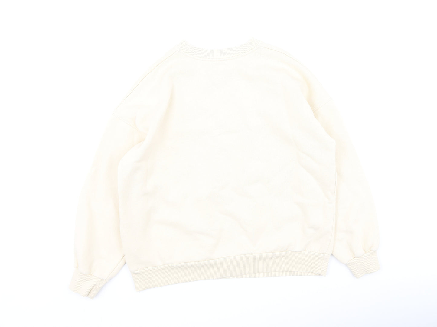 Pull&Bear Womens Beige  Cotton Pullover Sweatshirt Size XS